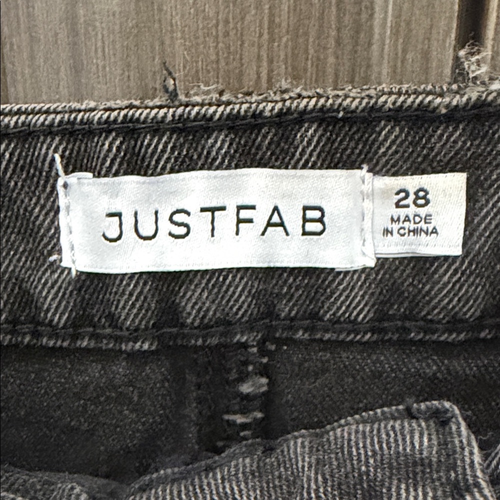 JustFab Dark Gray Denim Skirt - Picture 2 of 3